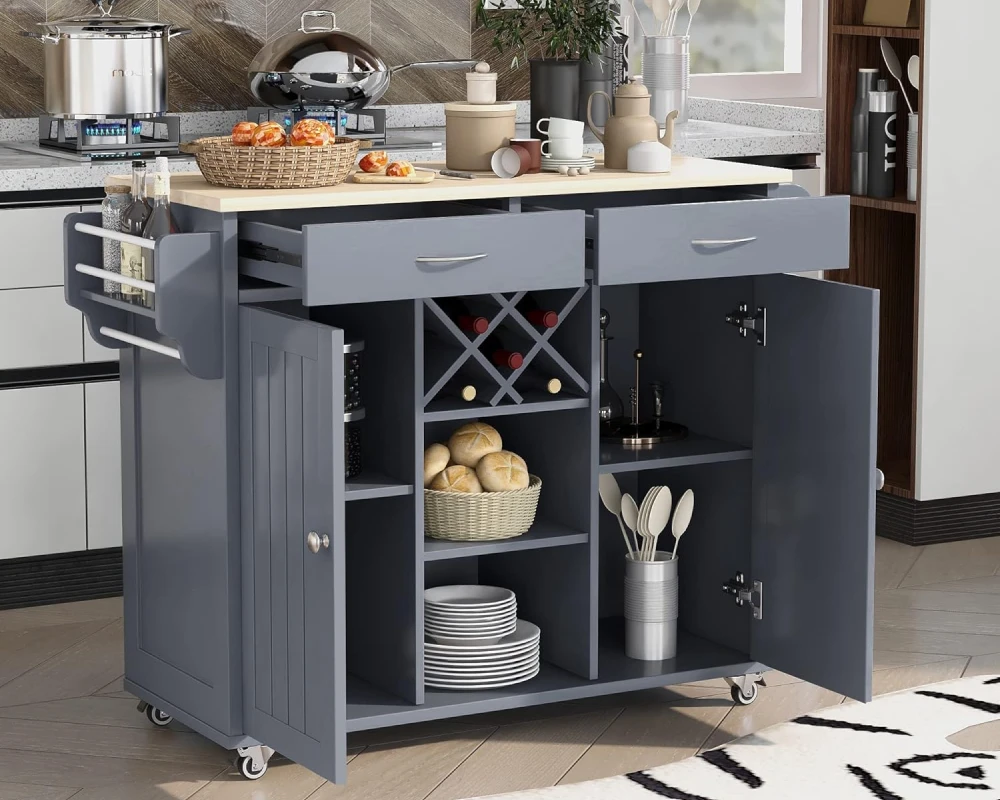 island table with storage
