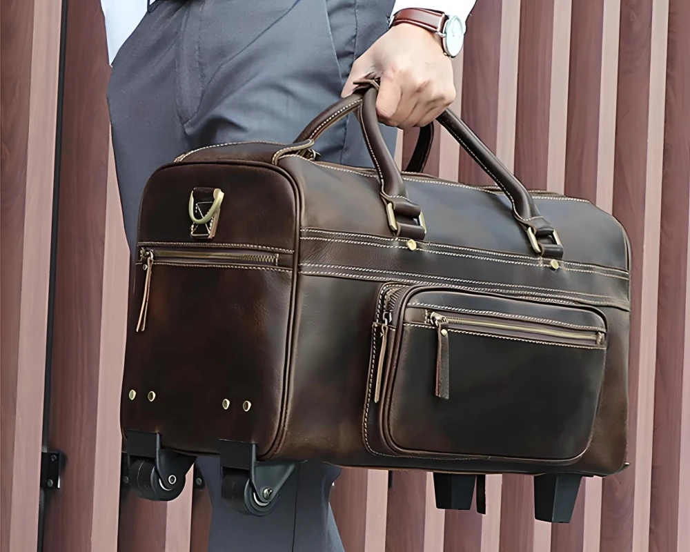 leather carry on
